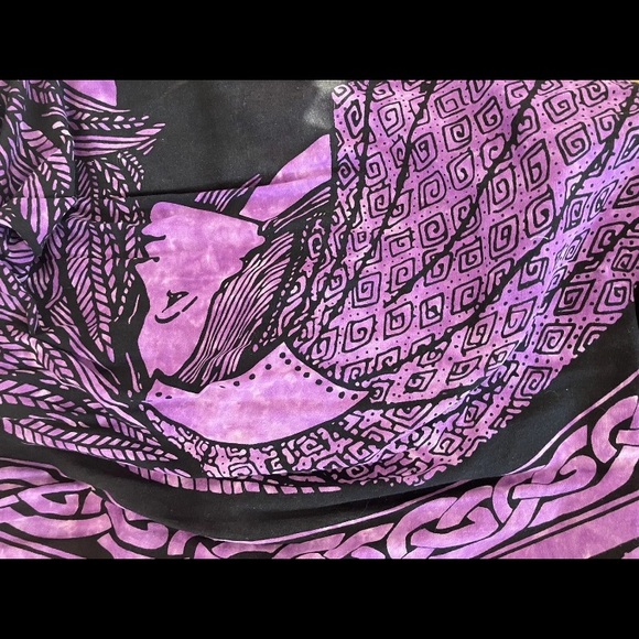 Ancient Circles Vintage Celtic Cloak Hooded Purple Black Fantasy Cosplay - Picture 8 of 8